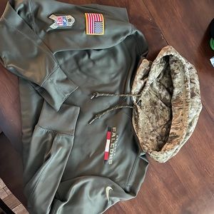 NWT Rare  100% Nike 2017 Atlanta Falcons Salute To Service Hoodie Sweatshirt NFL